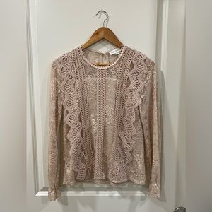 Blush Pink Lace Blouse